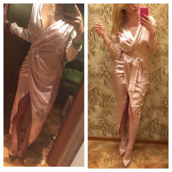 Satin high slit maxi dress - Picture 4 of 4