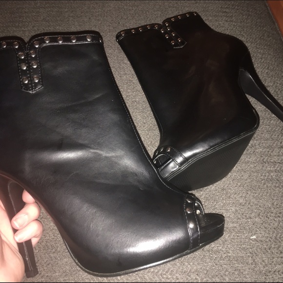 Torrid Studded Black Leather Booties