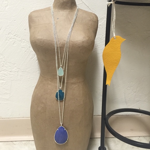 NWT c + i Real Precious Stones Layering Necklace