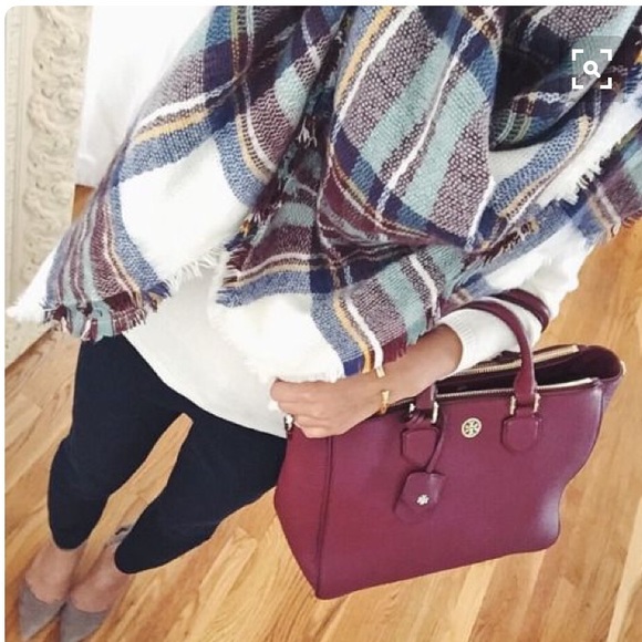 New Tartan Plaid Blanket Scarf Chunky Knit - Picture 2 of 3