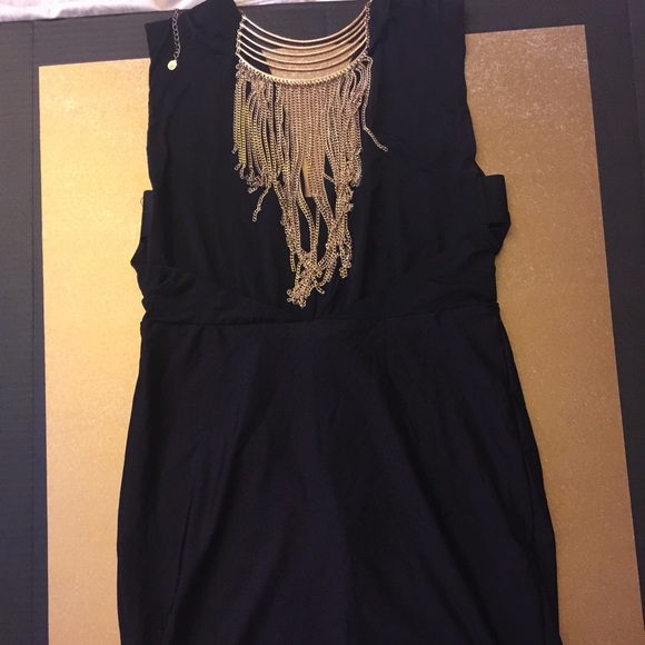 Black low cut Bebe dress. NWT - Picture 1 of 3