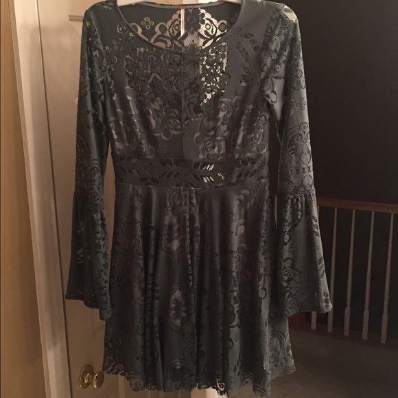 Free People Olive Green Lace Dress