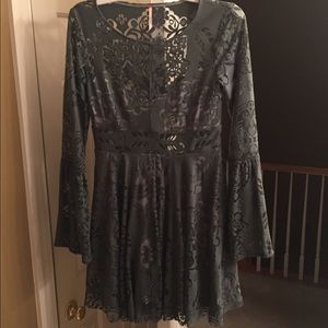 Free People Olive Green Lace Dress
