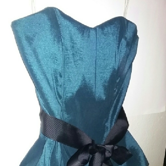 Puff Teal Dress - Picture 2 of 3