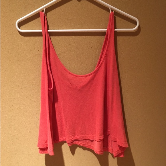 Women's small coral crop top