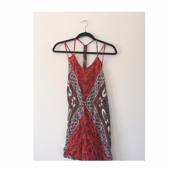 Red pattern dress