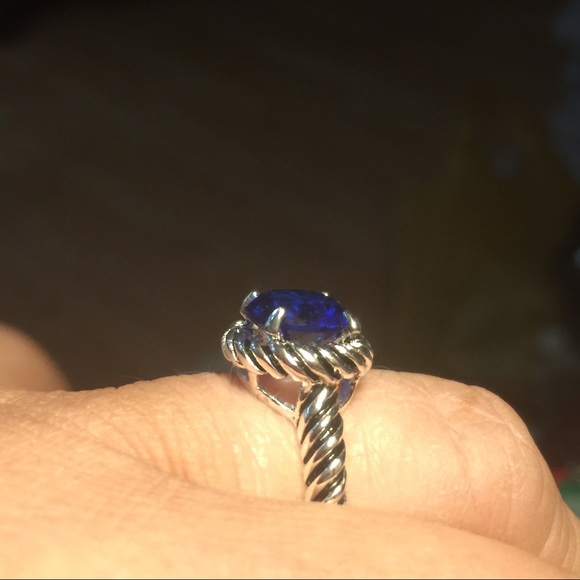 Sterling silver ring with blue CZ size 9