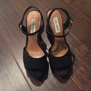 Steve Madden High Chunky Heels Black Suede