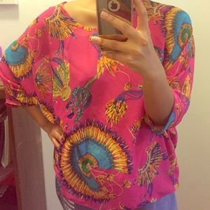 Off shoulder colorful blouse