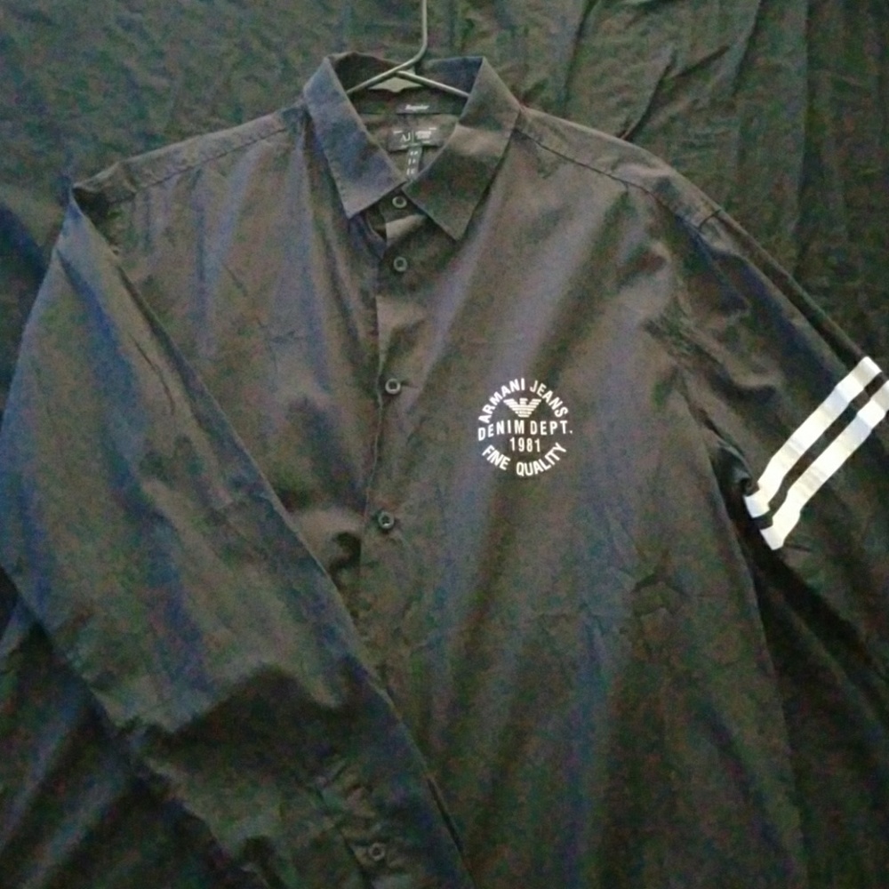 Armani button down black