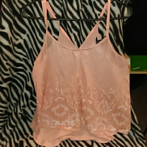 Pink and white sequin Rue 21 dressy tank!