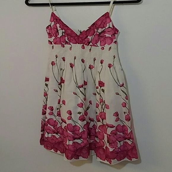 Short pink floral dress