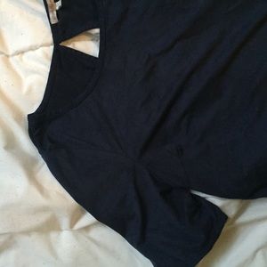 Navy faux suede crop top M/L