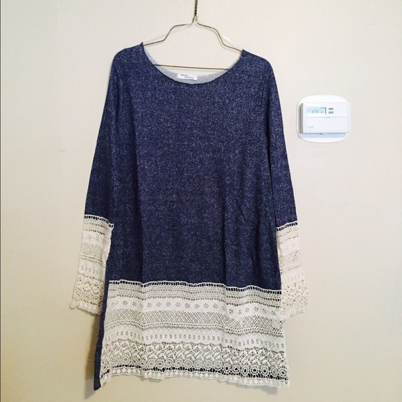 Dresses & Skirts - Lace Trimmed Sweater Style Dress