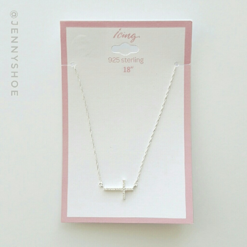 {icing} sterling silver cross necklace - Picture 1 of 3