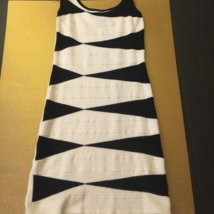 Black and white Bebe sweater dress