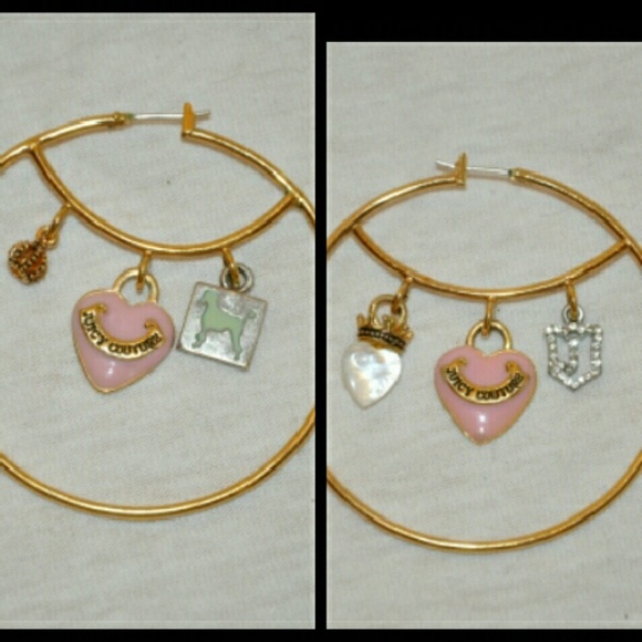 Juicy Couture Jewelry - Juicy Couture Hoop Charm Earrings