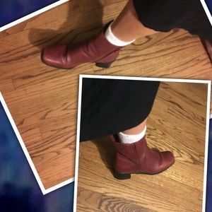 More Pics MADELINE OXBLOOD LEATHER BOOTIES