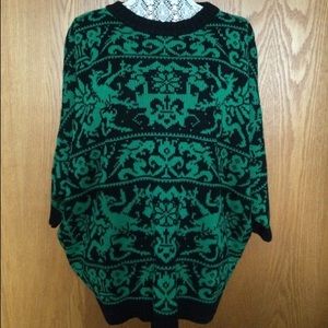 Express Fair Isle Dolman Sleeve Oversized Sweater