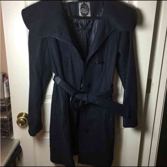 Navy blue trench coat