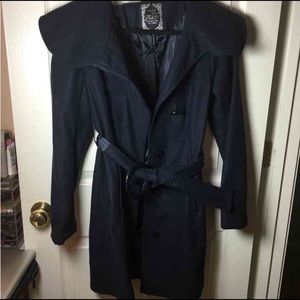 Navy blue trench coat