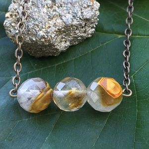 Fire Cherry Quartz necklace handmade 🌞