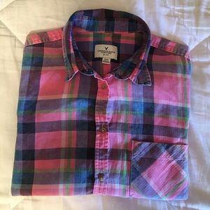 Plaid button down! Plaid button down!