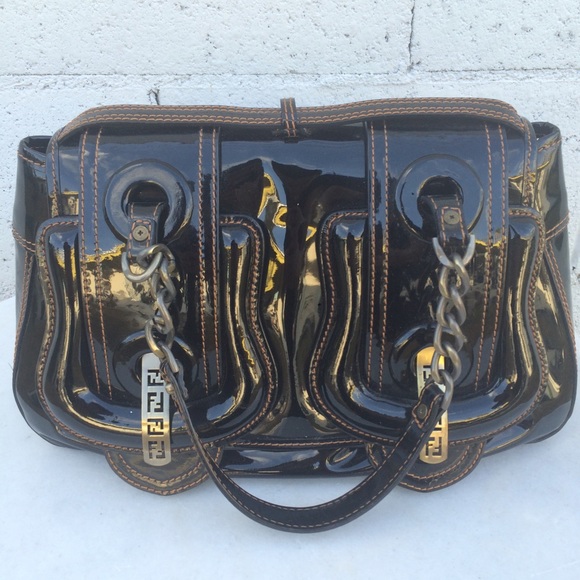 Authentic Fendi patent leather black B-Bag