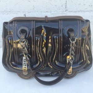 Authentic Fendi patent leather black B-Bag