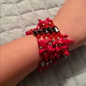 Red magnet wrap bracelet