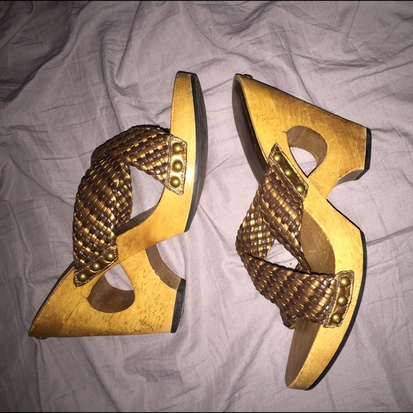 MICHAEL Michael Kors Shoes - VTG Micheal Kors leather/wood wedges