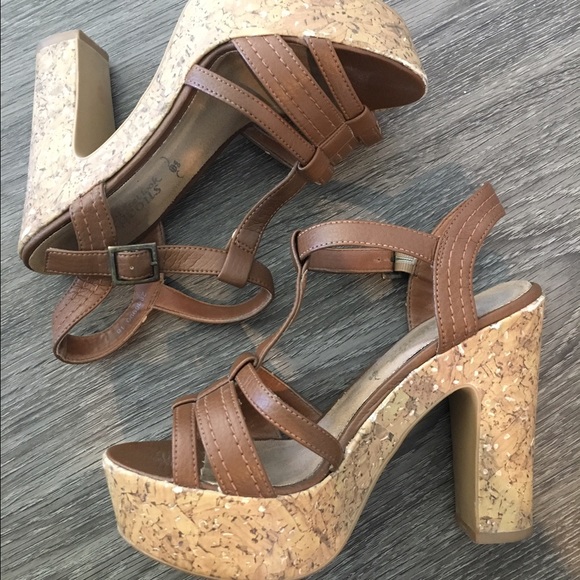 Tan Platform Sandals