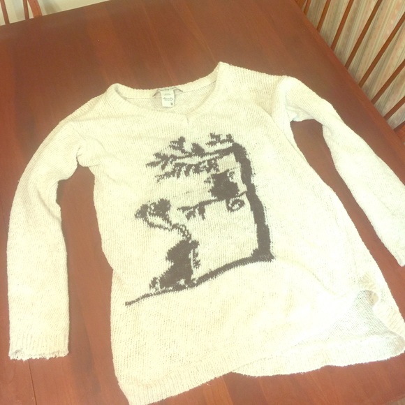 American Rag "dog with balloons" sweater