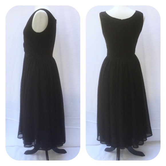 New Eshakti Black Knit & Tulle Midi Dress M 10 - Picture 5 of 6