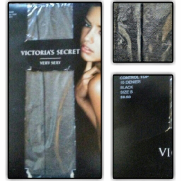 VICTORIA SECRET SEXY SHEER BLK STOCKINGS
