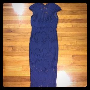 Lace high back cutout cocktail dress