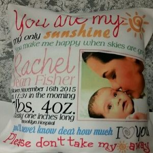 You are my sunshine custom throw pillow