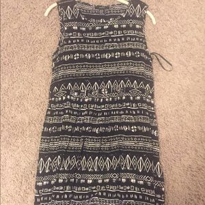 Black and white flow dress.