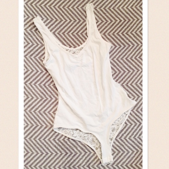 Tops - Lace back cotton tank too body suite