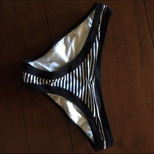 Black and White Stripped Bathing Suit Bottoms
