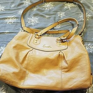 Tan coach bag
