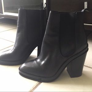 ALDO black leather booties