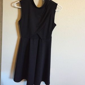 Lulus black closed neck dress with open back