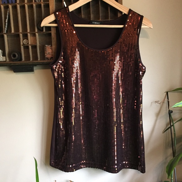 Copper Sequined Elementz Tank - Picture 1 of 2