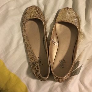 Gold sparkle shoes