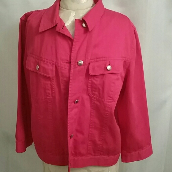 dark pink jean jacket