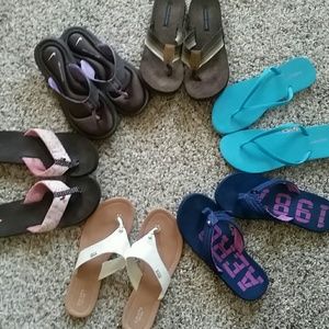 6 pair of flip flops