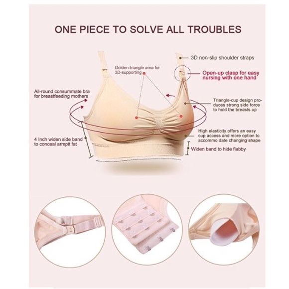 🔸🆕➖3 Seamless Nursing Bra Bralette - Picture 3 of 4