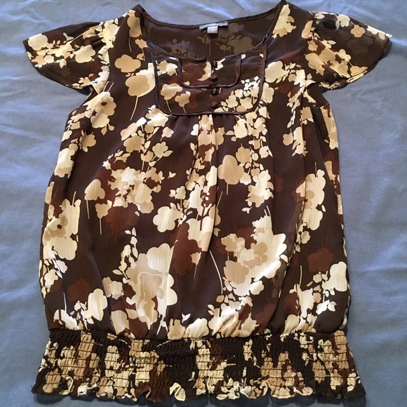 Apt. 9 Brown floral shirt
