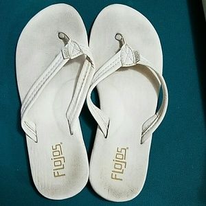 White flip flops
